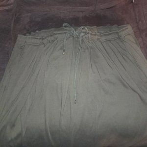 Woman Within Army Green Skirt